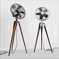 Stylish Electric Floor Fans with Wooden Tripod Stands Daily Home Appliances