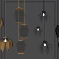 Modern Decorative Chandeliers With Various Metal Frames And Crystal Hanging Elements 3d model