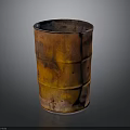 Vintage Rusted Metal Barrel With Orange Brown Patina And Smooth Surface