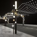 Event Passage With Festive Decorative Archway And Shining Star Lights