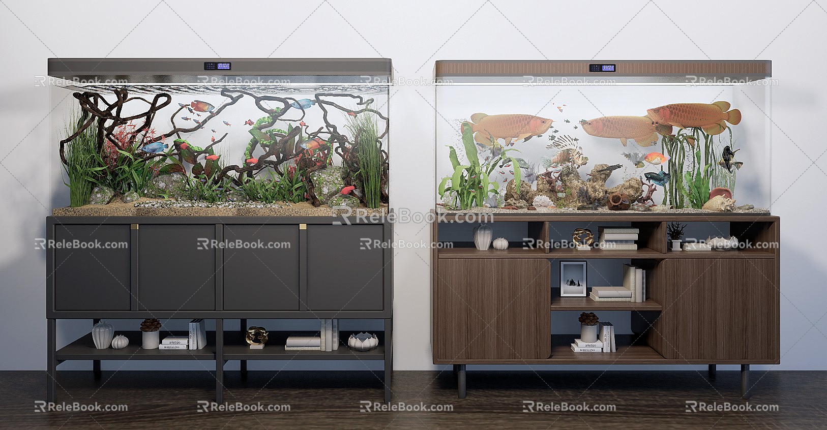 Modern Fish Tank Fish Tank Side Cabinet Decorative Cabinet Tropical Fish 3d model