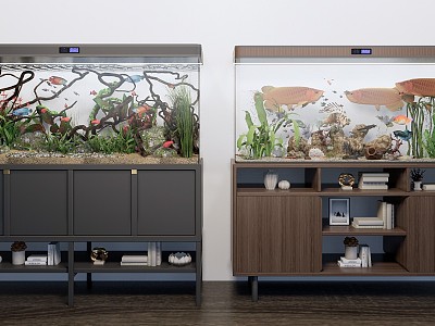 Modern Fish Tank Fish Tank Side Cabinet Decorative Cabinet Tropical Fish model