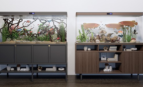 Modern Fish Tank Fish Tank Side Cabinet Decorative Cabinet Tropical Fish 3d model