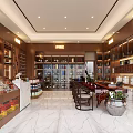 Elegant Tobacco and Alcohol Store Interior With Shelves Counter and Product Displays