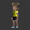 Pixelated Humanoid Characters Standing Together In Colorful Outfits And Sneakers