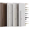 Modern Hinged Doors with Wooden Marble and White Finishes Featuring Sleek Door Handles