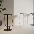 Modern Sleek Bar Stools In Black White Blue With Indoor Plant