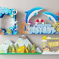 Colorful Themed Decorations Featuring Ocean World Summer Camp And Graduation Scenes