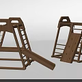 Outdoor Wooden Kids Play Equipment with Slide Swing Ladder and Climbing Net