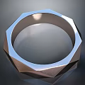 Modern Stylish Geometric Bracelet With Metallic Material Angular Design And Shiny Surface 3d model