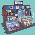 Traditional Japanese Dessert Shop Featuring Wooden Display Cases And Assorted Sweets