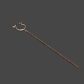 Medieval Circular Spiked Weapon Featuring Wooden Handle Sharp Spikes And Metal Frame