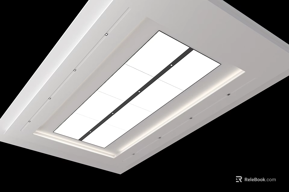 Bright Modern Ceiling Design With Recessed LED Lighting And Panel Details 3d model 