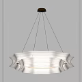 Modern White Pleated Chandelier With Soft Light Elegant Wave Like Design For Interior Spaces