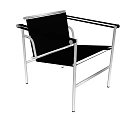Sleek Modern Leisure Chair Design With Metal Frame And Black Seat Cushion