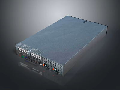 Rack Mount Network Server Electronic Equipment With Front Panel Ports And Indicators 3d model