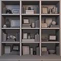 Modern Bookshelf Storage Rack Decorations 3d model