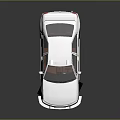White Taxi Car With Roof Taxi Sign Yellow Sticker And Sporty Black Wheels