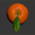 Bright Juicy Orange with Fresh Green Leaf as Daily Household Healthy Fruit