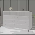 Cream style simple bucket cabinet 3d model