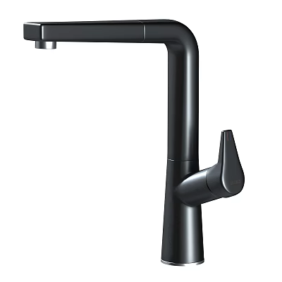 Sleek Black Modern Kitchen Faucet With High Arc Spout And Single Handle Design 3d model