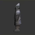 Terracotta Warrior Sculpture Carving Standing Armored Figure With Traditional Ancient Design