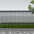 Modern Transparent Garden Wall Design With Glass Blocks Green Plants And Paved Ground