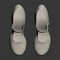 White Mary Jane Shoes With Buckle Strap And Medium Block Heel For Daily Casual Wear