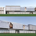 Modern Commercial Street Architecture With Glass Facade And Multi Story Storefronts