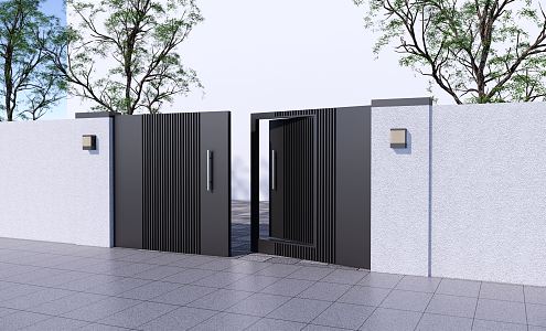 Modern Gate Villa Entrance Gate Patio Door 3d model