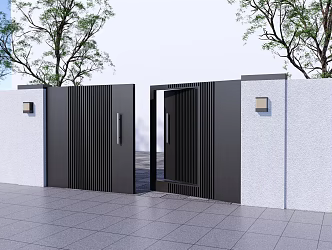 Modern Gate Villa Entrance Gate Patio Door 3d model