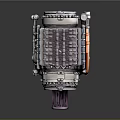 Complex Industrial Mechanical Equipment With Gear Mechanism Cylinder Array And Orange Tubes