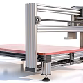 Commercial Industrial Equipment with Aluminum Metal Frame and Red Work Platform Sturdy Structure