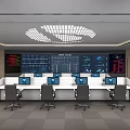 modern monitoring room 3d model