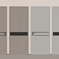 Modern Swing Doors With Various Colors Decorative Strips And Handles Design 3d model