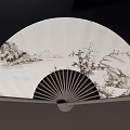 Traditional Chinese Fan Wall Hangings With Birds Bamboo And Landscape Patterns