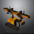 Orange Industrial Crawler Construction Vehicle With Extendable Boom And Tracked Undercarriage