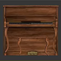 Elegant Brown Wooden Piano Furniture With Matching Bench And Carved Legs