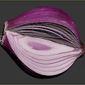 Fresh Sliced Purple Onion With Vibrant Purple Skin And White Layers