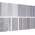 Decorative Metal Partition Panels With Various Grid And Pattern Designs For Interior 3d model