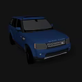 Blue Sporty SUV With Black Windows Modern Exterior And Silver Wheels