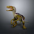 Realistic Dinosaur Figure with Open Mouth Red Eyes and Detailed Skin Texture in Standing Posture