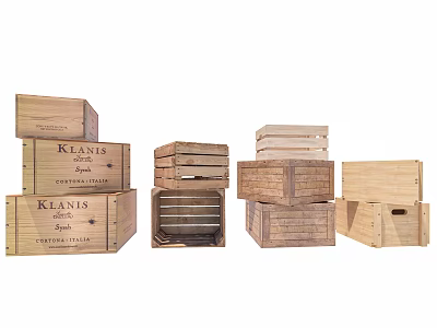 Style box packing box wooden box express box container cargo box 3d model