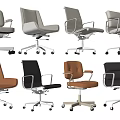 Modern Office Chair With Various Designs Different Colors Armrests And Wheeled Base