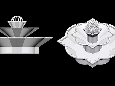 Decorative Garden Ornaments With Layered Structure And Intricate Top Designs 3d model