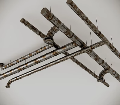 Industrial LOFT suspended ceiling do old top pipe 3d model