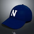 Blue Baseball Cap With White Letter N Design For Daily Use