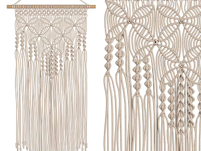 Handmade Macramé Wall Hangings With Intricate Knots And Tassels For Home Decor 3d model