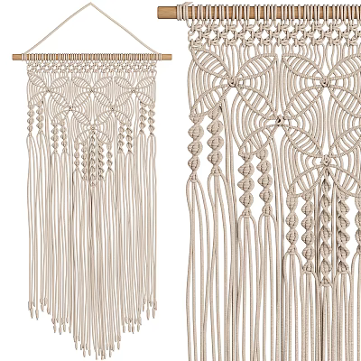 Handmade Macramé Wall Hangings With Intricate Knots And Tassels For Home Decor 3d model