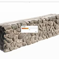 Natural Stone Building Exterior Wall Featuring Rustic Irregular Masonry Texture Design 3d model